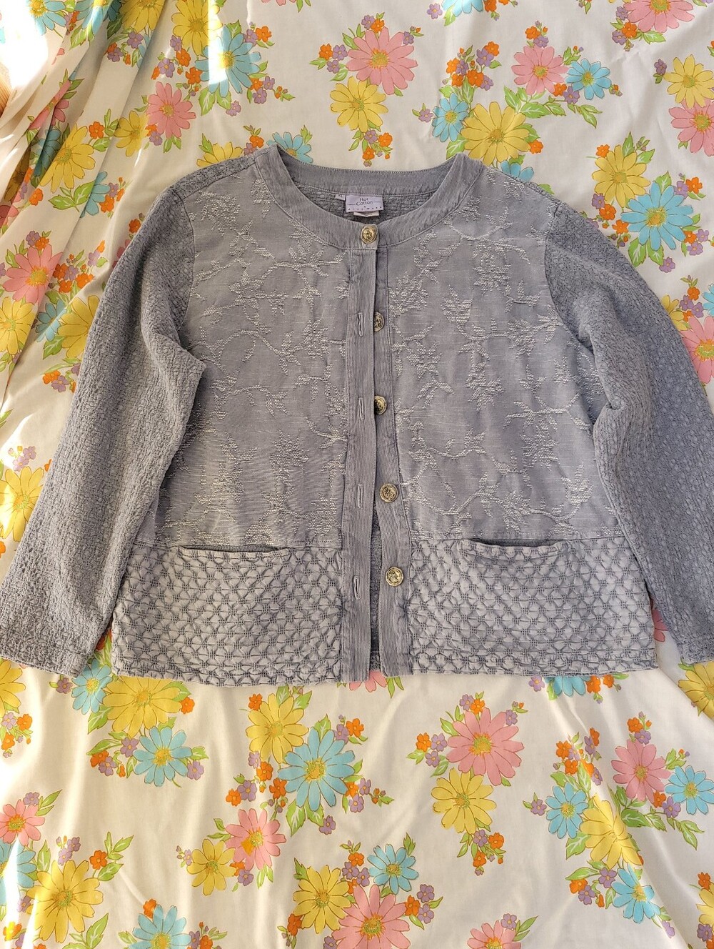 Tapestry Cotton Textured Cardigan [Xl]